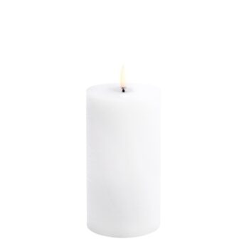 Uyuni Lighting led kaars in wit rustic met smelteffect 15 cm