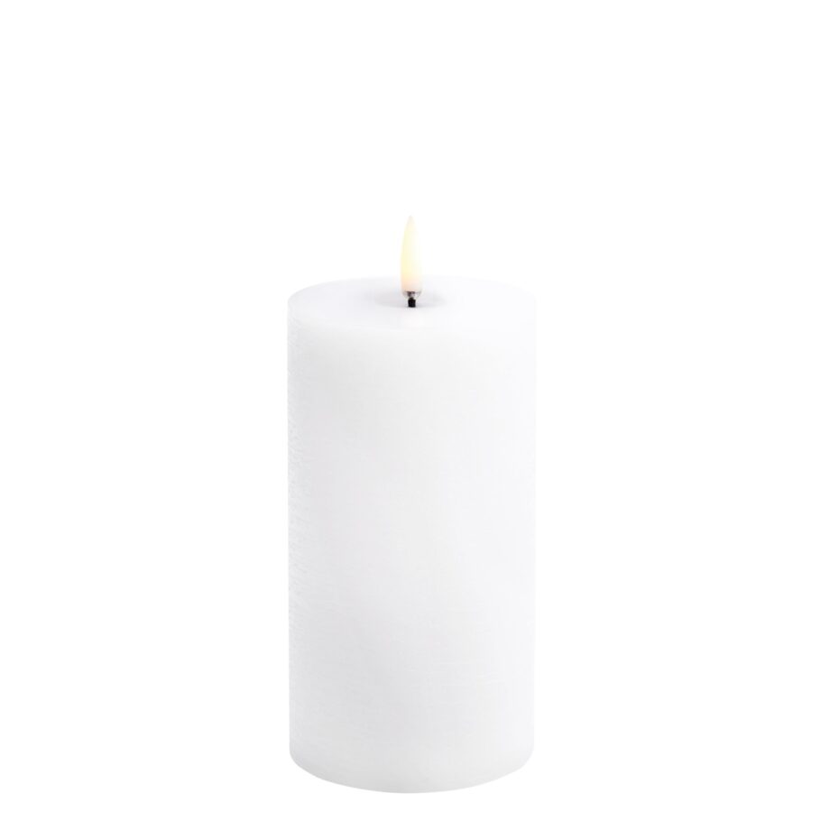 Uyuni Lighting led kaars in wit rustic met smelteffect 15 cm