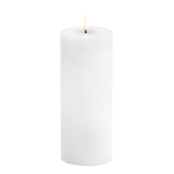 Uyuni Lighting led kaars in wit rustic met smelteffect 20 cm