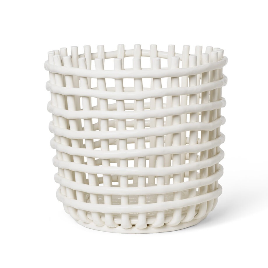 Ferm Living ceramic basket XL off-white