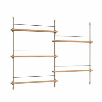 Moebe Magazine shelving 115.2 tijdschiften wandrek eiken grijs clay