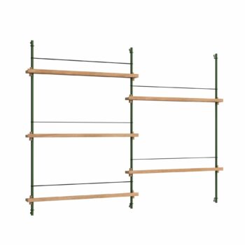 Moebe Magazine shelving 115.2 tijdschiften wandrek eiken groen