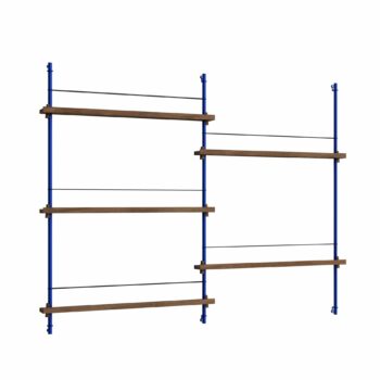 Moebe Magazine shelving 115.2 tijdschiften wandrek gerookt eiken blauw