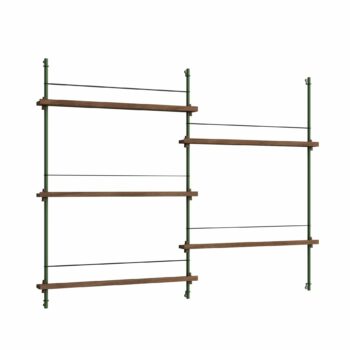 Moebe Magazine shelving 115.2 tijdschiften wandrek gerookt eiken groen