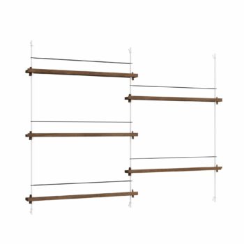Moebe Magazine shelving 115.2 tijdschiften wandrek gerookt eiken wit