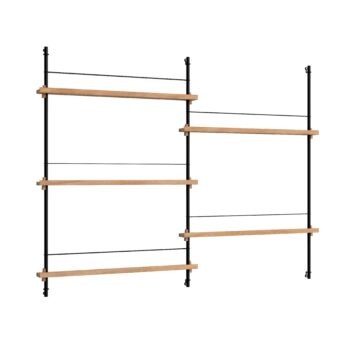 Moebe Magazine shelving 115.2 tijdschiften wandrek zwart eiken