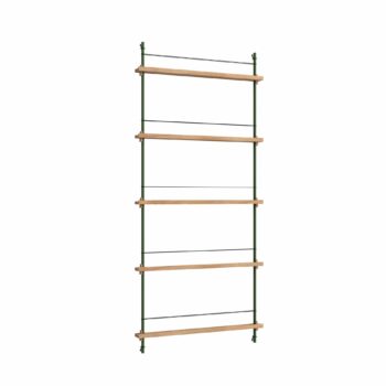 Moebe Magazine shelving 180.1 tijdschiften wandrek Eiken groen