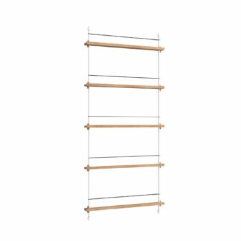 Moebe Magazine shelving 180.1 tijdschiften wandrek Eiken wit