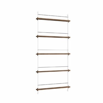Moebe Magazine shelving 180.1 tijdschiften wandrek gerookt Eiken wit