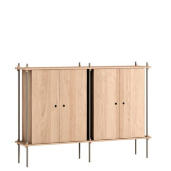 Moebe Shelving systeem met dichte kasten S.115.2.E eiken clay