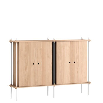 Moebe Shelving systeem met dichte kasten S.115.2.E eiken wit