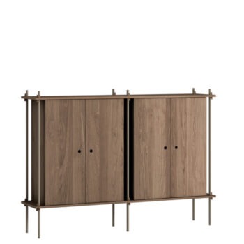 Moebe Shelving systeem met dichte kasten S.115.2.E gerookt eiken clay