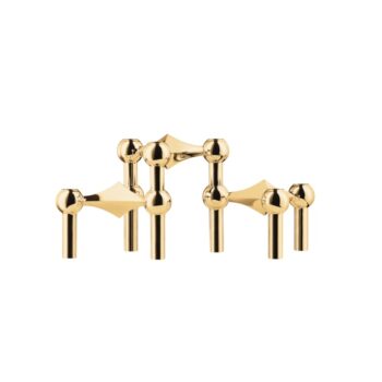 Stoff Nagel kandelaar set van 3 stuks Gold Massief Messing Brass
