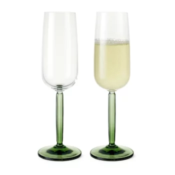 Hammershøi Kähler Champagne glas Groen voet set van 2 stuk.jpeg