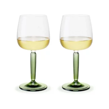 Hammershøi witte wijn wijnglas 2 stuks groen voet Kähler.jpeg