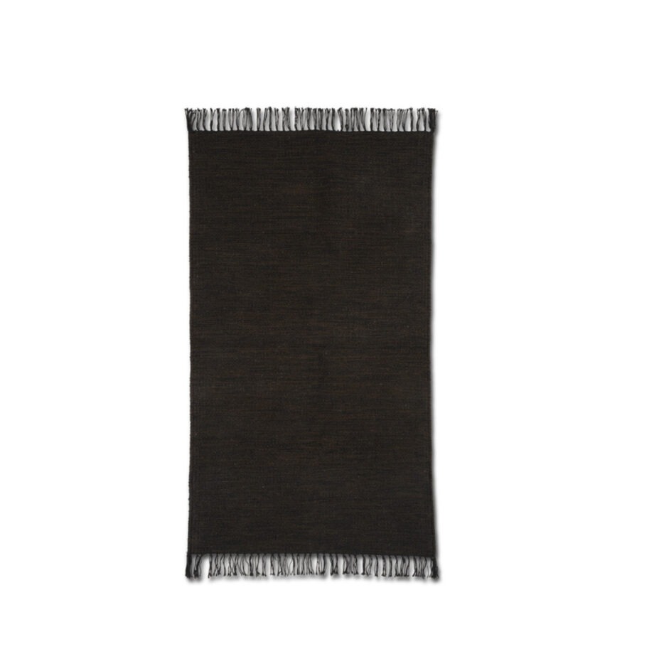 Melange vloerkleed chocolate bruin badmat met franjes Ferm Living