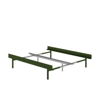 Moebe bed high pine green hoge poten frame