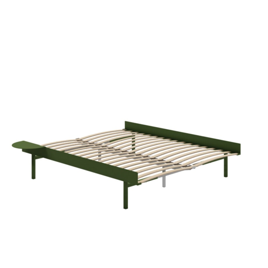 Moebe bed high pine green hoge poten met lattenbodem