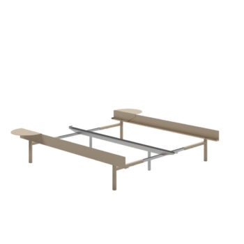 Moebe bed high sand met twee nachttfels