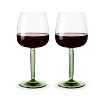 Wijnglas met groen voet rode wijn Hammershøi Kähler.jpeg