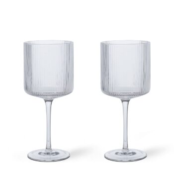 Ferm Living Rode wijnglazen clear