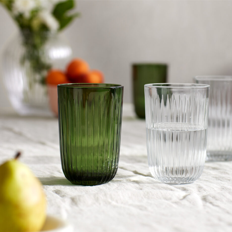 Hammershøi drinkglas groen en helder glas Kähler Design