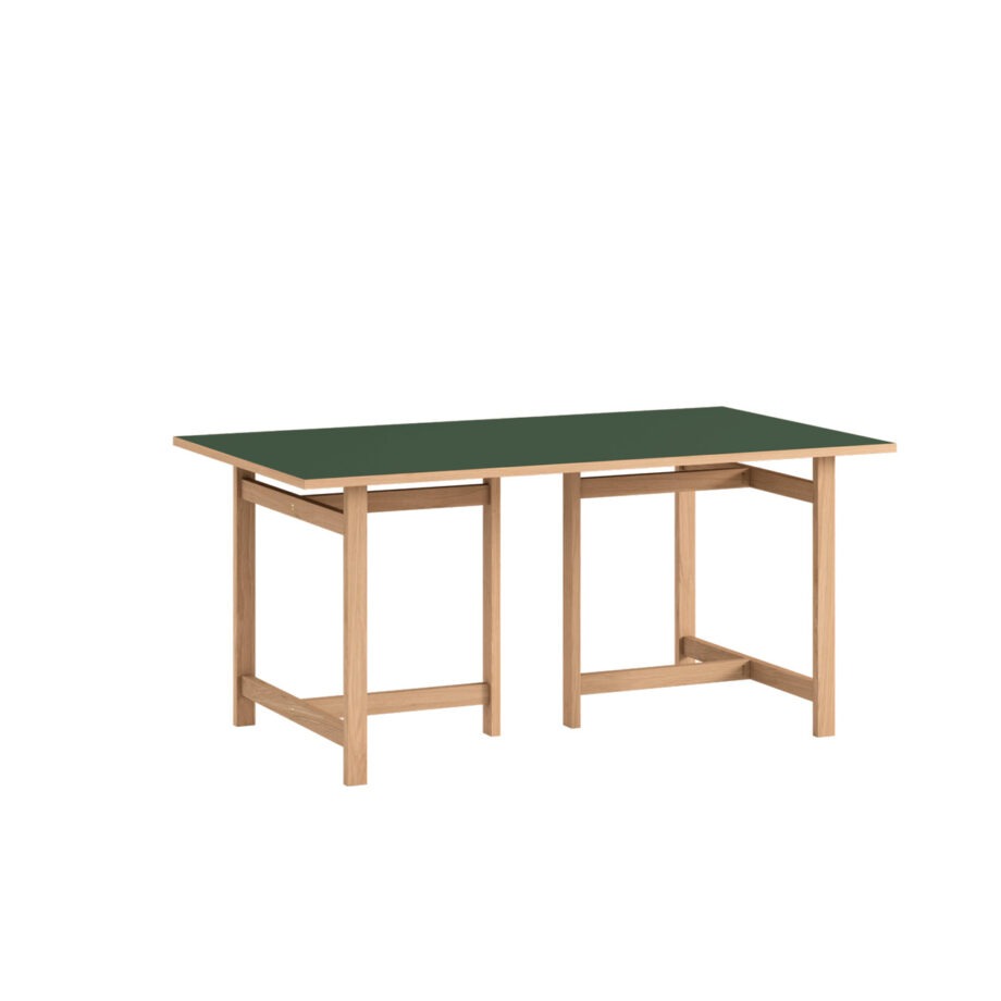 Moebe eeettafel Groen linoleum eiken 160 cm