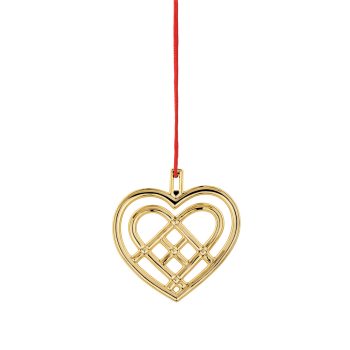 Waeved heart kersthangerv ornament Rosendahl Karen Blixen verguld