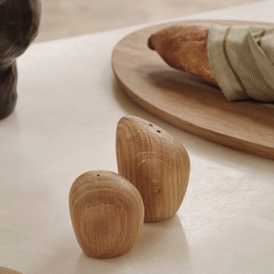 eigenhouten zout en peper set strooiers organische ferm living cairn