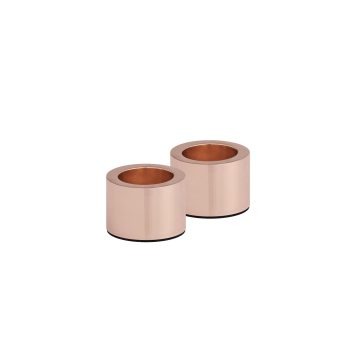 Set van twee Rosëgoudkleurige, minimalistische kandelaars van Uyuni Lighting, model 'Light Roségoud,' ontworpen voor dinerkaarsen