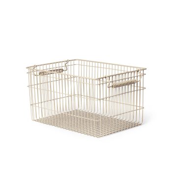 Stapelbare draadmanden Ferm Living Cala in beige, set van 2 stuks, perfect voor stijlvol opbergen.