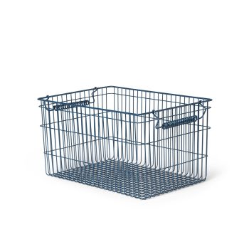Stapelbare opbergmanden Ferm Living Cala in donkerblauw, set van 2 stuks, perfect voor stijlvol opbergen.