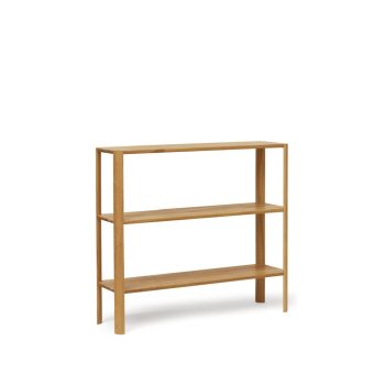 Form & Refine Leaf kast in geolied eikenhout, minimalistisch ontwerp met drie planken voor stijlvolle opbergruimte.