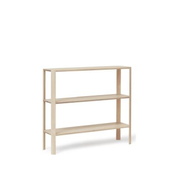 Form & Refine Leaf kast in wit geolied eikenhout, minimalistisch ontwerp met drie planken voor stijlvolle opbergruimte.