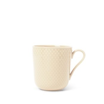 Lyngby Earth Rhombe Mok Marble. Stijlvolle Porseleinen theemok of Koffiemok in off-white Aardetint