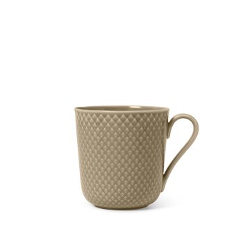 Lyngby Earth Rhombe Mok. Stijlvolle Porseleinen thee of Koffiemok in clay Aardetint.