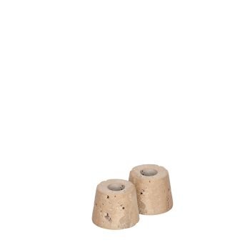 Set van twee mini uyuni kandelaars gemaakt van natuurlijk travertijnsteen, ontworpen voor een stijlvolle en minimalistische uitstraling.