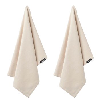 Set van twee off-white theedoeken van Humdakin. Undyed kleur biologisch katoen