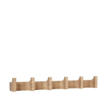 Column kapstok van Kristina Dam Studio, vervaardigd uit massief eikenhout en heeft 6 haken. Een stijlvolle en functionele wandkapstok met een minimalistisch design, ideaal voor moderne japandi interieurs.