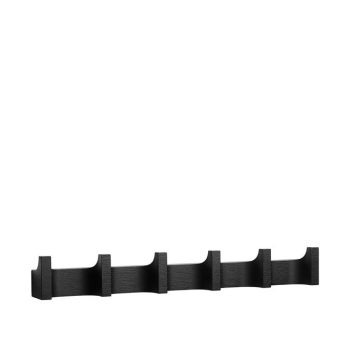 Column kapstok van Kristina Dam Studio, vervaardigd uit massief zwart eikenhout en heeft 6 haken. Een stijlvolle en functionele wandkapstok met een minimalistisch design, ideaal voor moderne japandi interieurs.