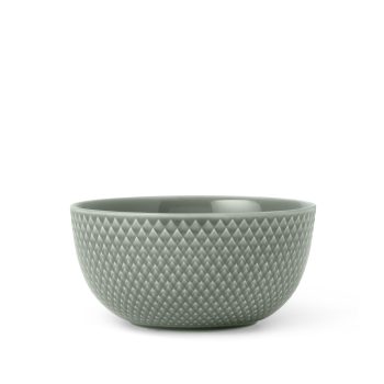 Lyngby Earth Rhombe schaal 13 cm moss. Stijlvolle Porseleinen schaaltje in vergrijsd groen.