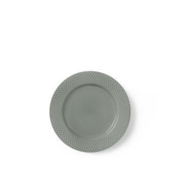 Lyngby Earth Rhombe Bord moss 21 cm. Stijlvolle Porseleinen lunchbord in Aardetint.