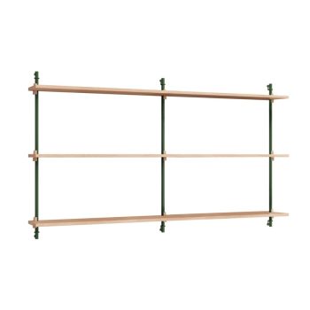 MOEBE Wall Shelving wandrek 85.2.B - Eiken / Pine green