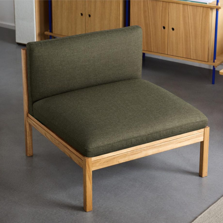 Moebe Modular seat stoel met groen stoffering