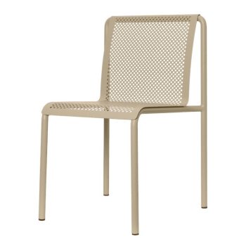 Ferm Living Dapple stoel in Cashmere, gemaakt van gegalvaniseerd staal met geperforeerd design, perfect voor binnen en buiten gebruik