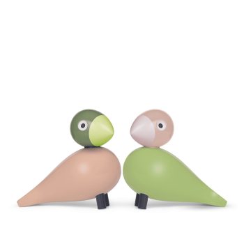 Kay Bojesen Houten vogels Lovebirds Light Green Rose
