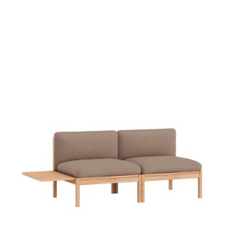 MOEBE Modulair 2-Zitsbank - Minimalistisch Design met Houten Frame en bruin Kvadrat Field 0343 Stoffering