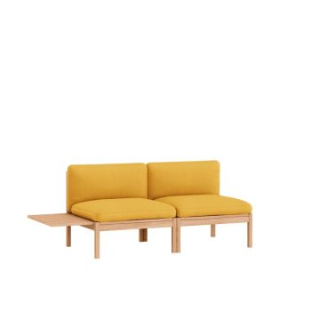 MOEBE Modulair 2-Zitsbank - Minimalistisch Design met Houten Frame en geel Kvadrat Field 0463 Stoffering