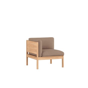 MOEBE Modular Corner Stoel Hoekmodule in bruin Stof en Eikenhouten Frame Field 0343