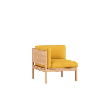 MOEBE Modular Corner Stoel Hoekmodule in geel Stof en Eikenhouten Frame Field 0463